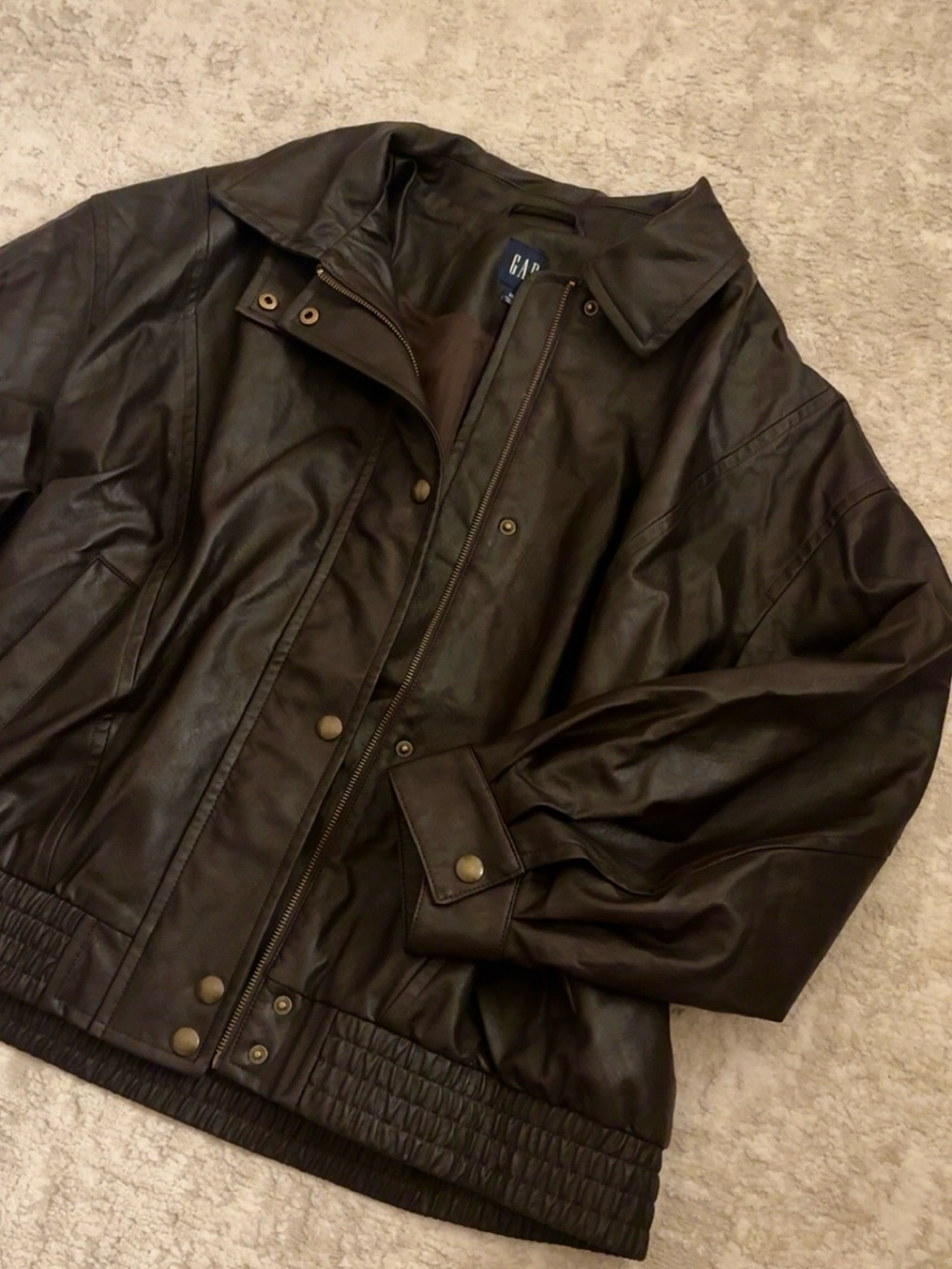 GAP Brown Leather Bomber Jacket